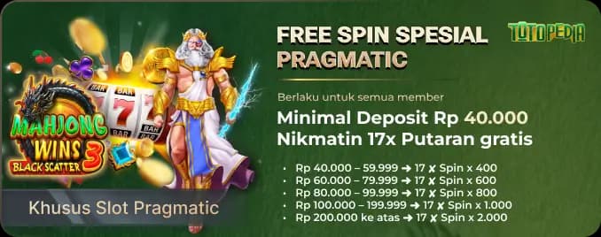 FREE SPIN 17✘ SPESIAL PRAGMATIC